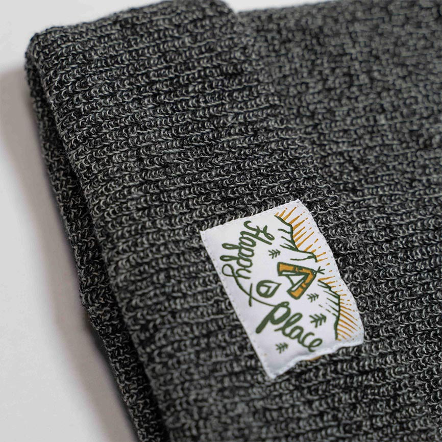 Happy Place - Grey Speckled Beanie