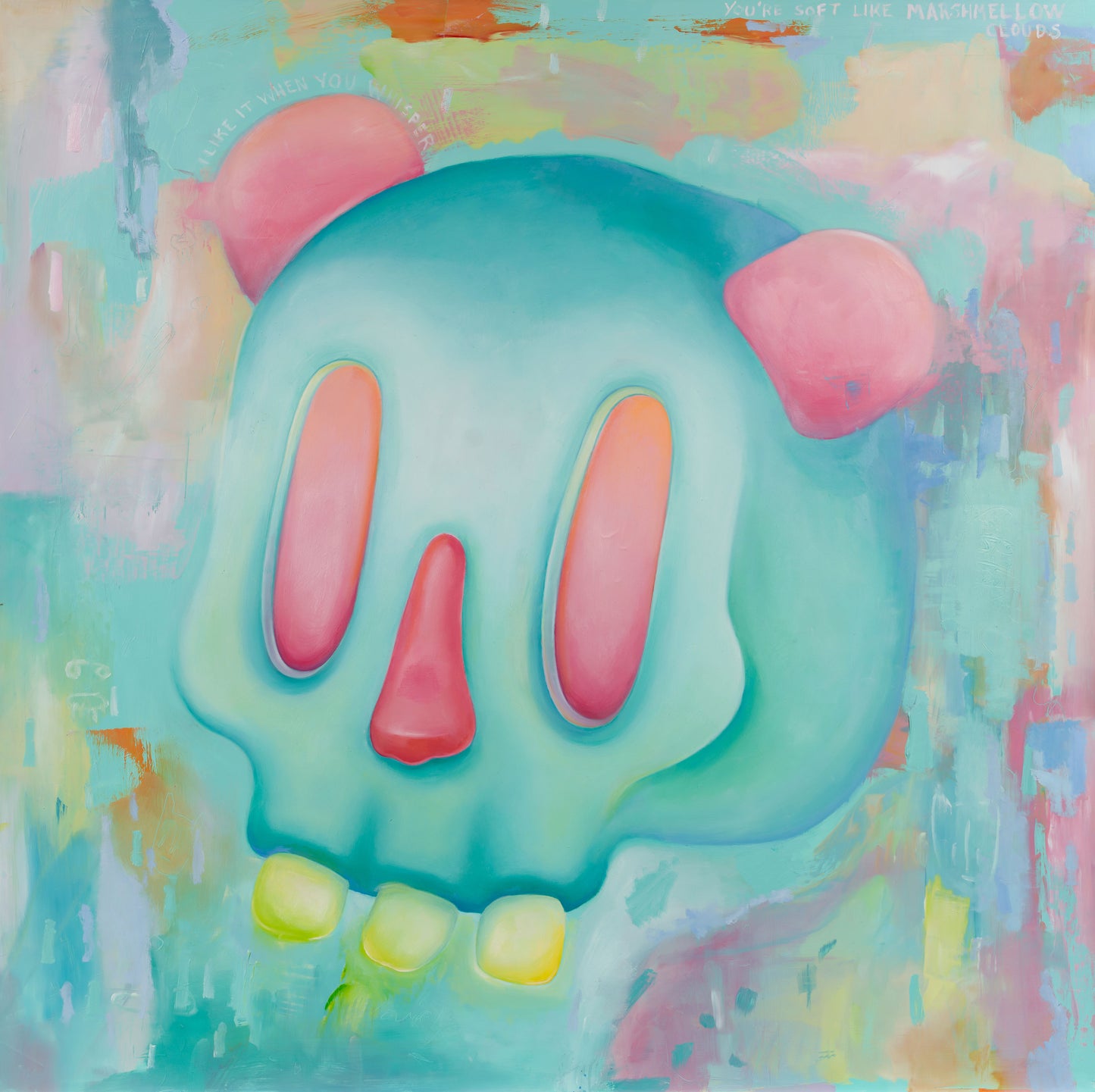 PandaSkull: Marshmallow Clouds print