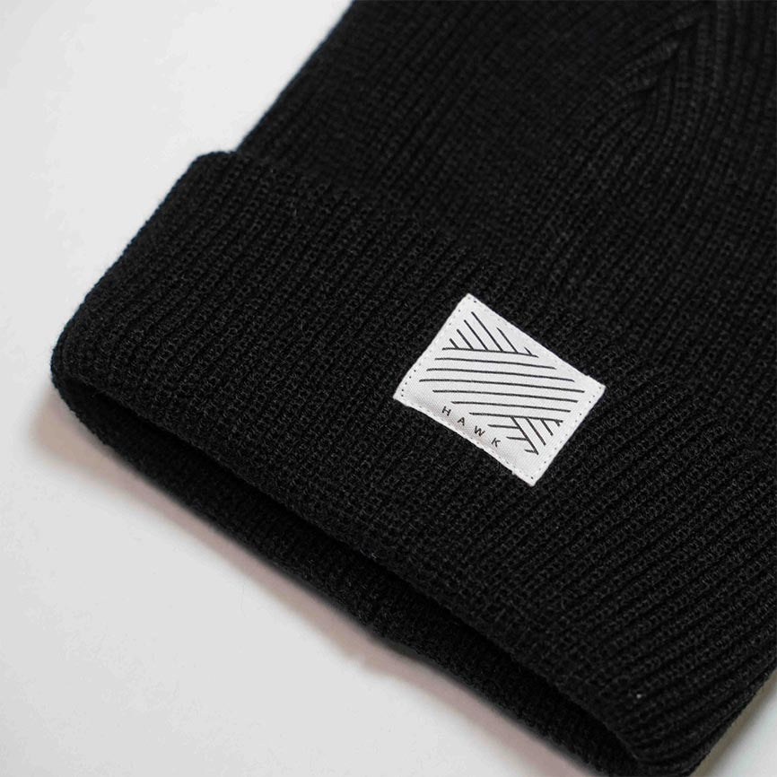 Intertwined - Chunky Black Beanie