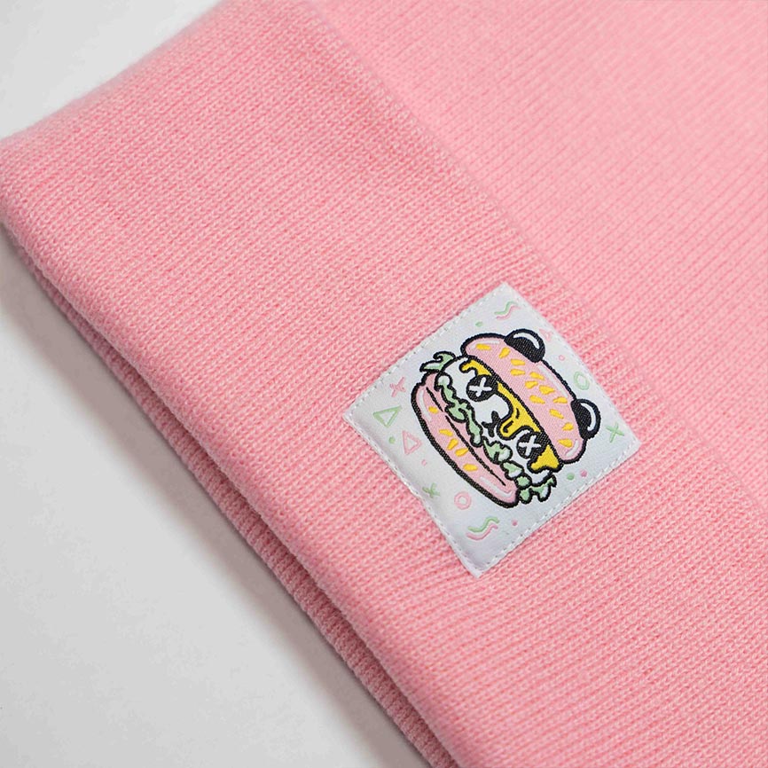 PANDA POUNDER - Bright Pink Beanie