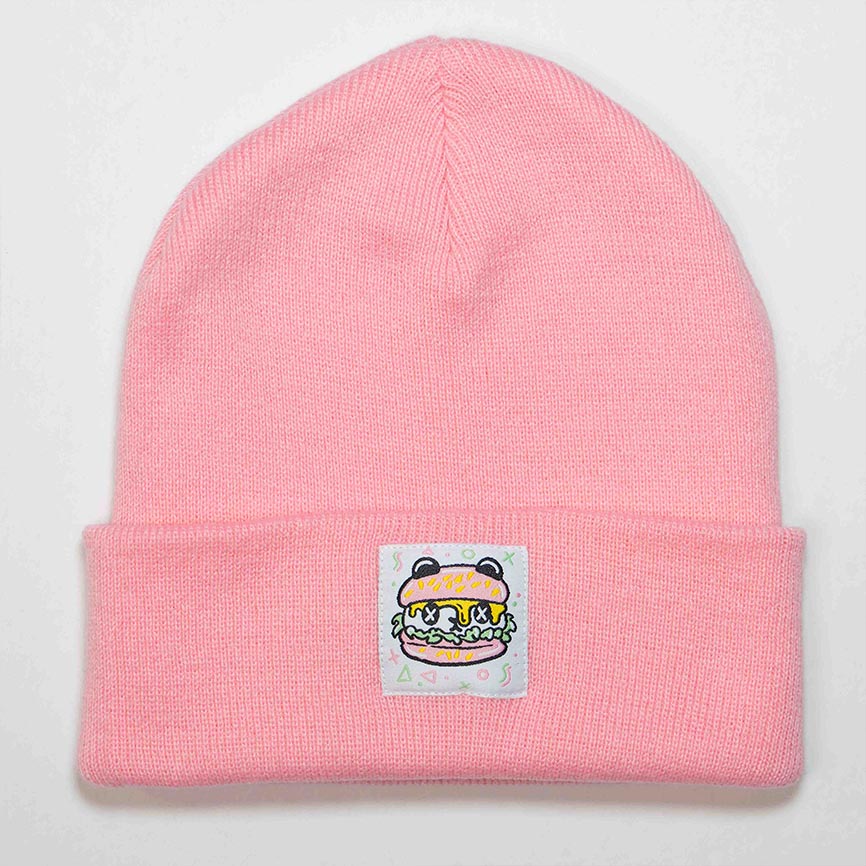 PANDA POUNDER - Bright Pink Beanie