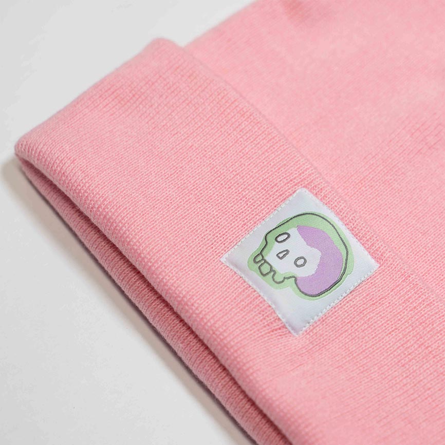 SKULL - Bright Pink Beanie