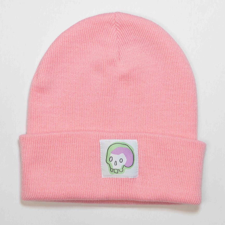 SKULL - Bright Pink Beanie