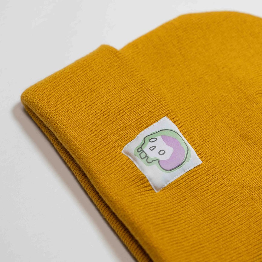 SKULL - Mustard Beanie