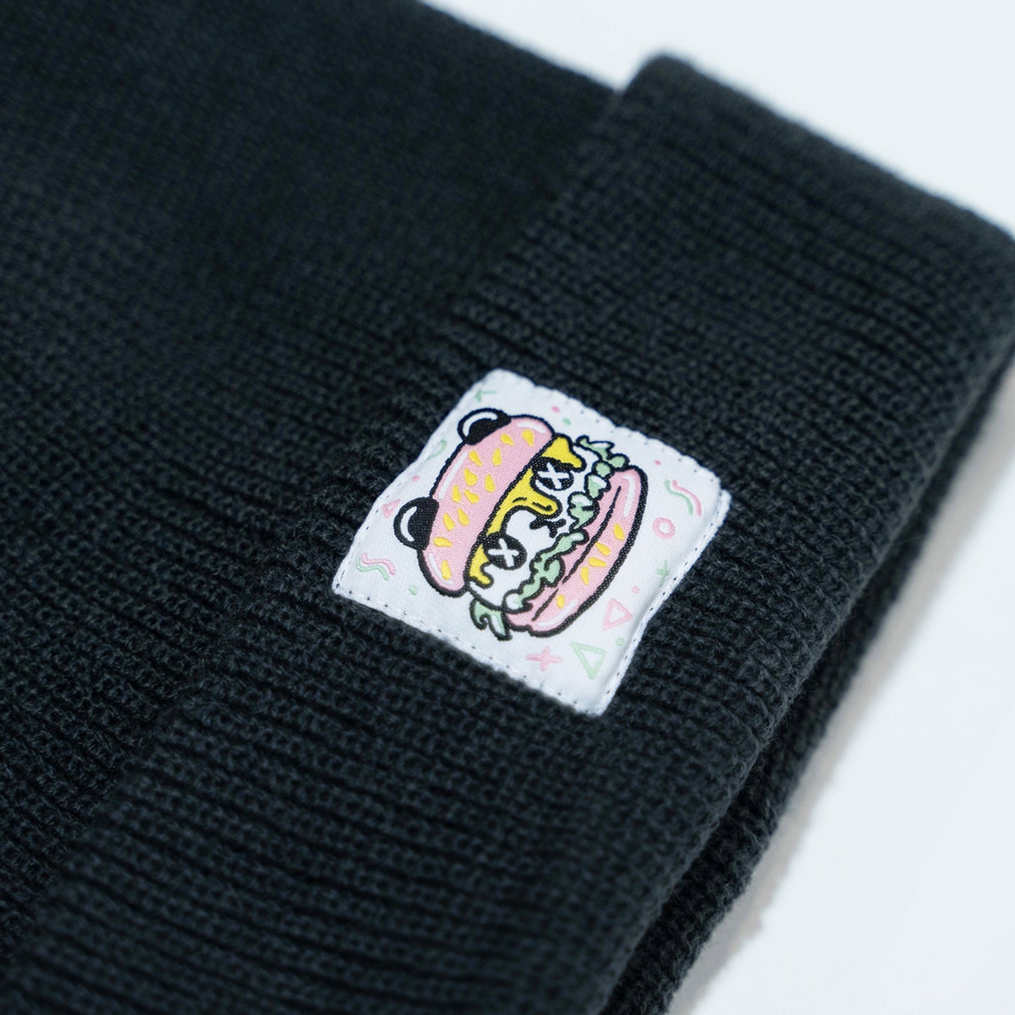 PANDA POUNDER - Chunky Black Beanie