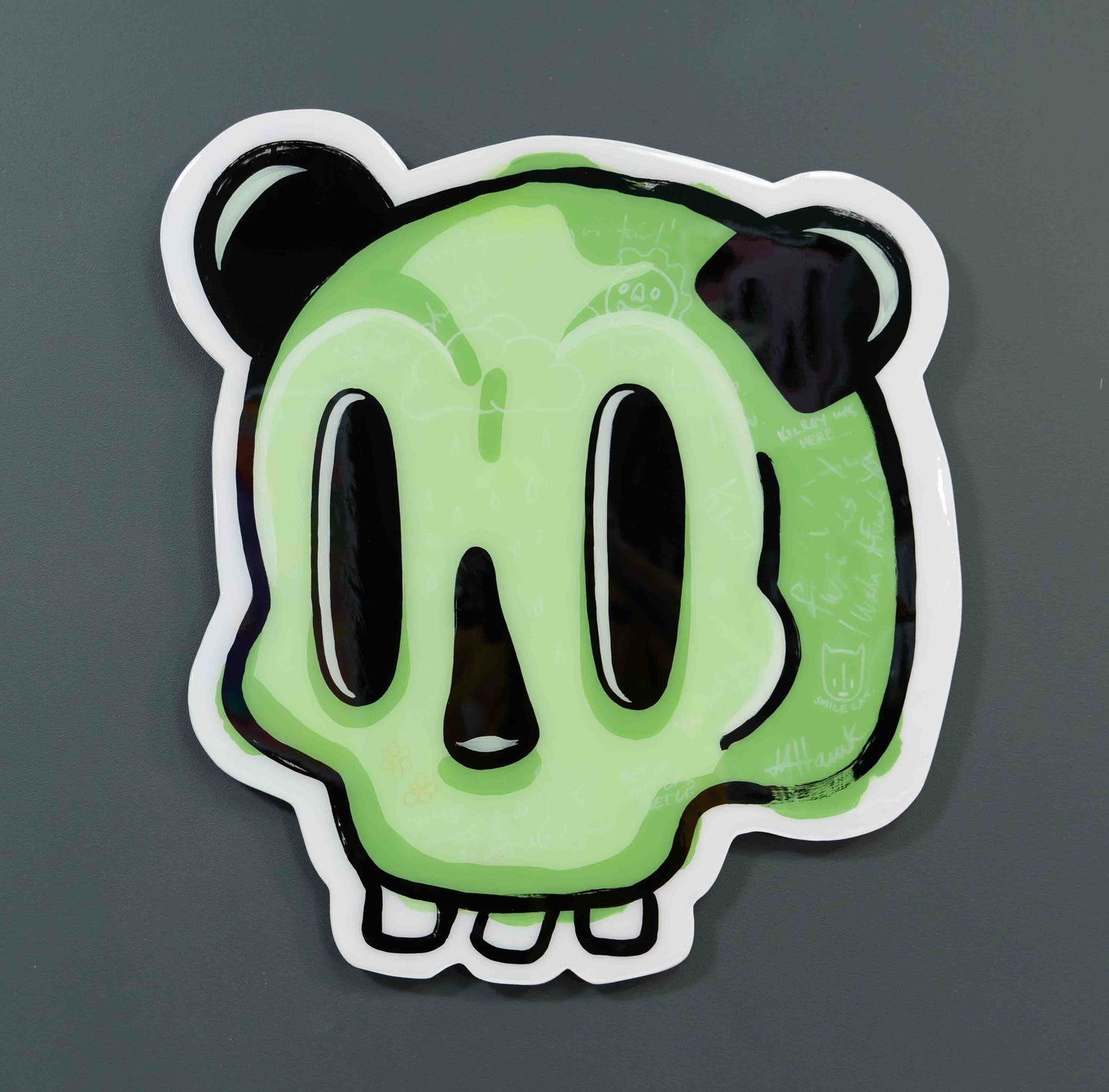 Green Panda Skull Cut Out