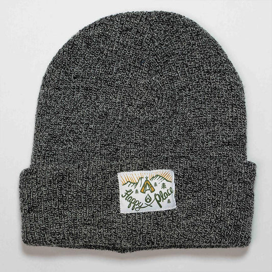 Happy Place - Grey Speckled Beanie