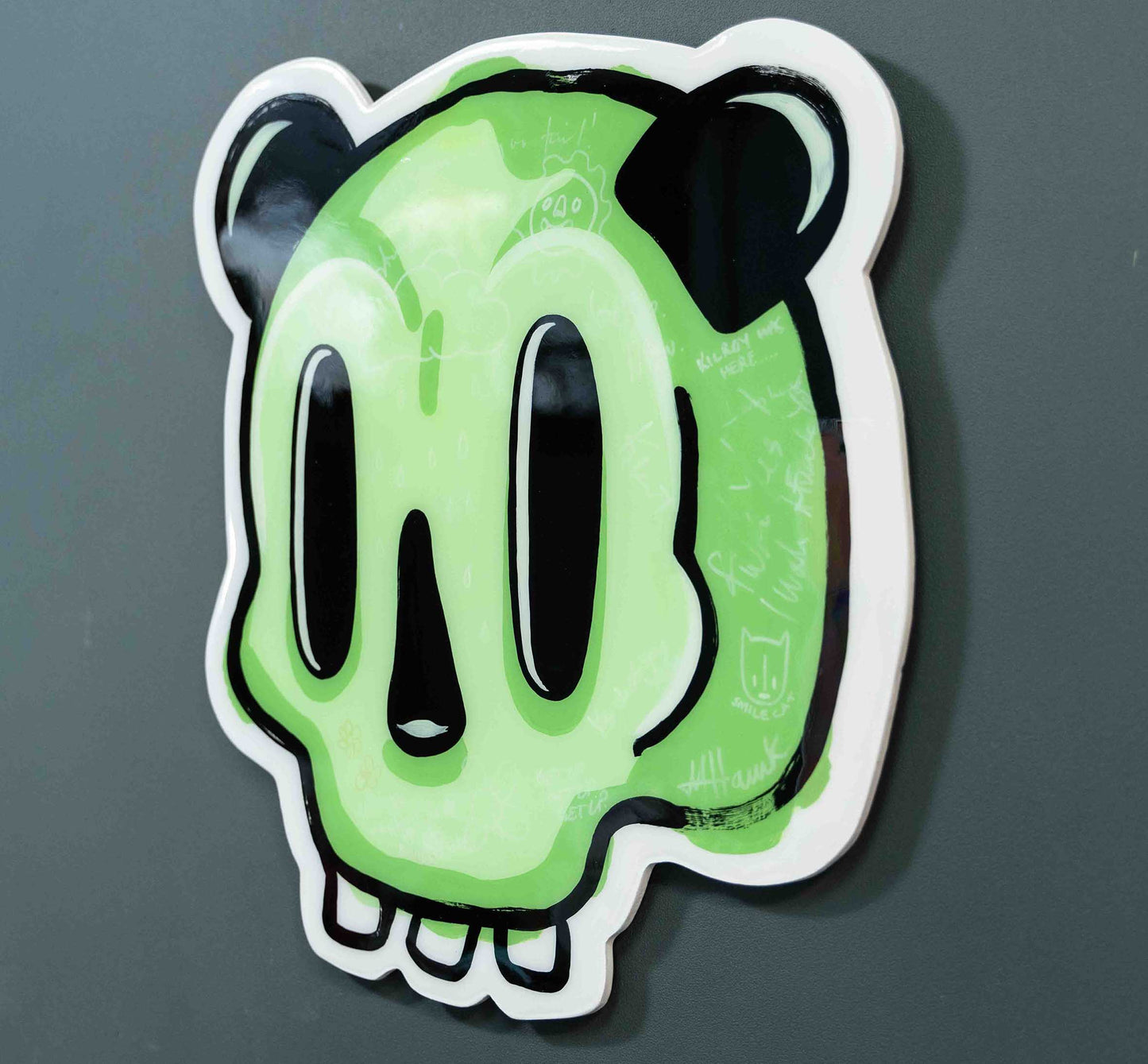 Green Panda Skull Cut Out