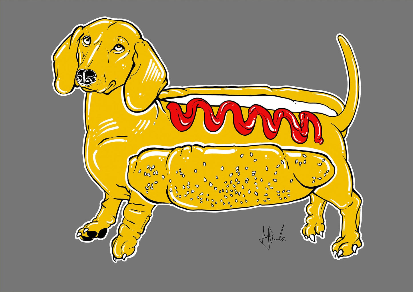 Sausage Dog A4 print